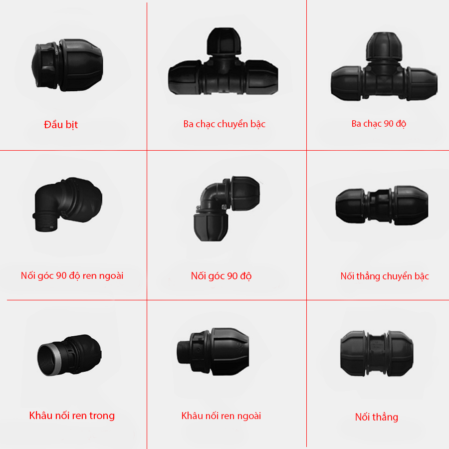Một số loại phụ kiện ống nhựa HDPE Hoa Sen thông dụng